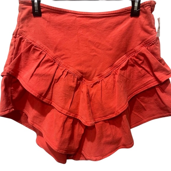 MOTHER Red Ruffled Mini Skirt - Picture 2 of 4
